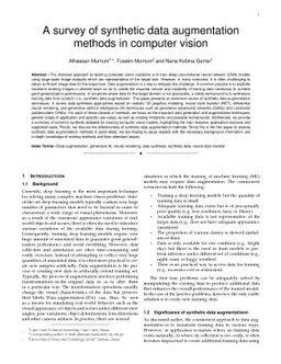 A survey of synthetic data augmentation methods in computer vision
