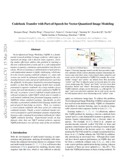 Codebook Transfer with Part-of-Speech for Vector-Quantized Image
  Modeling