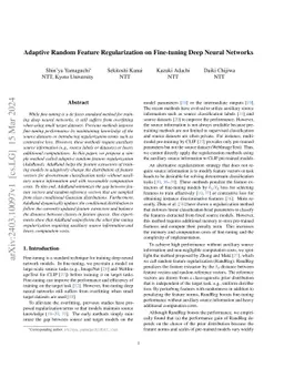 Adaptive Random Feature Regularization on Fine-tuning Deep Neural
  Networks