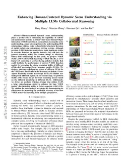 Enhancing Human-Centered Dynamic Scene Understanding via Multiple LLMs
  Collaborated Reasoning