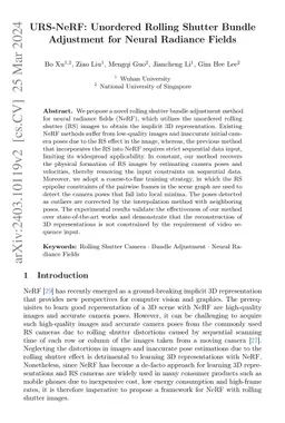 URS-NeRF: Unordered Rolling Shutter Bundle Adjustment for Neural
  Radiance Fields