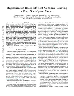 Regularization-Based Efficient Continual Learning in Deep State-Space
  Models