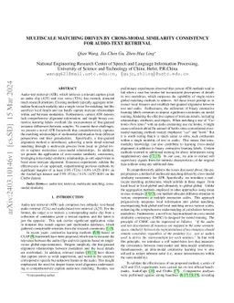 Multiscale Matching Driven by Cross-Modal Similarity Consistency for
  Audio-Text Retrieval