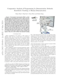 Comparative Analysis of Programming by Demonstration Methods:
  Kinesthetic Teaching vs Human Demonstration