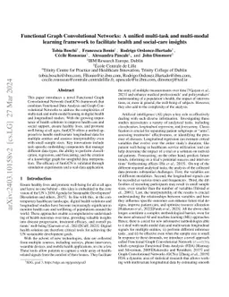 Functional Graph Convolutional Networks: A unified multi-task and
  multi-modal learning framework to facilitate health and social-care insights