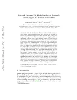 SemanticHuman-HD: High-Resolution Semantic Disentangled 3D Human
  Generation