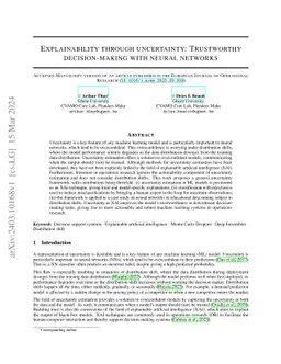 Explainability through uncertainty: Trustworthy decision-making with
  neural networks