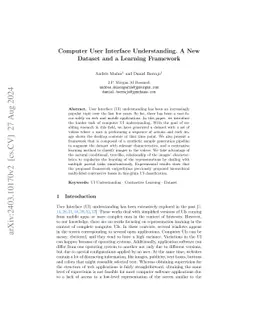 Computer User Interface Understanding. A New Dataset and a Learning
  Framework