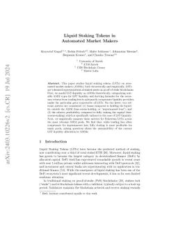 Liquid Staking Tokens in Automated Market Makers