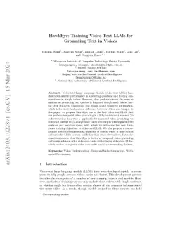 HawkEye: Training Video-Text LLMs for Grounding Text in Videos