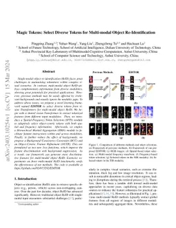 Magic Tokens: Select Diverse Tokens for Multi-modal Object
  Re-Identification