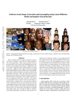Arbitrary-Scale Image Generation and Upsampling using Latent Diffusion
  Model and Implicit Neural Decoder