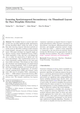 Learning Spatiotemporal Inconsistency via Thumbnail Layout for Face
  Deepfake Detection