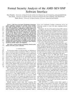 Formal Security Analysis of the AMD SEV-SNP Software Interface