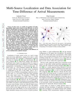 Multi-Source Localization and Data Association for Time-Difference of
  Arrival Measurements