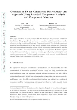 Goodness-of-Fit for Conditional Distributions: An Approach Using
  Principal Component Analysis and Component Selection