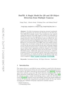 SimPB: A Single Model for 2D and 3D Object Detection from Multiple
  Cameras