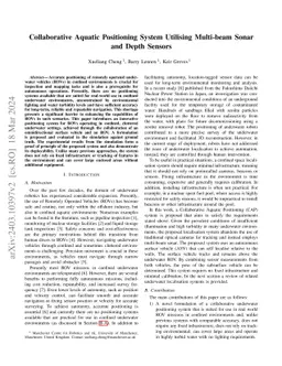 Collaborative Aquatic Positioning System Utilising Multi-beam Sonar and Depth Sensors