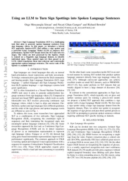 Spotter+GPT: Turning Sign Spottings into Sentences with LLMs