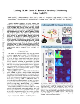 Lifelong LERF: Local 3D Semantic Inventory Monitoring Using FogROS2
