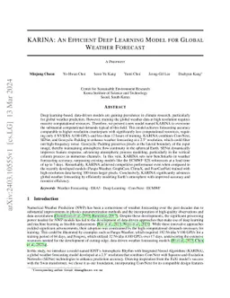 KARINA: An Efficient Deep Learning Model for Global Weather Forecast