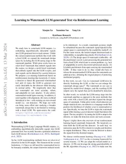 Learning to Watermark LLM-generated Text via Reinforcement Learning