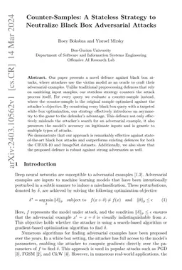 Counter-Samples: A Stateless Strategy to Neutralize Black Box
  Adversarial Attacks