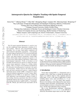 Autoregressive Queries for Adaptive Tracking with
  Spatio-TemporalTransformers
