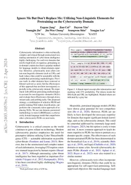 Ignore Me But Don't Replace Me: Utilizing Non-Linguistic Elements for
  Pretraining on the Cybersecurity Domain