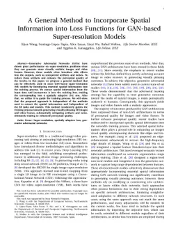 A General Method to Incorporate Spatial Information into Loss Functions
  for GAN-based Super-resolution Models