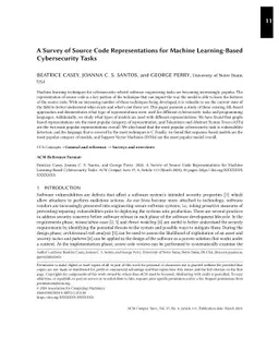 A Survey of Source Code Representations for Machine Learning-Based Cybersecurity Tasks