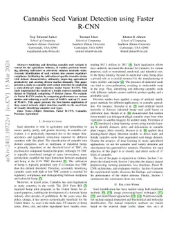Cannabis Seed Variant Detection using Faster R-CNN