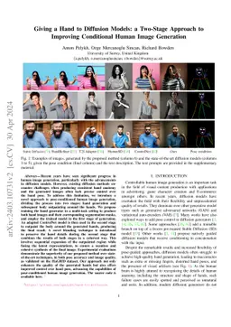 Giving a Hand to Diffusion Models: a Two-Stage Approach to Improving
  Conditional Human Image Generation