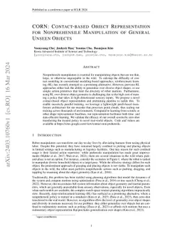 CORN: Contact-based Object Representation for Nonprehensile Manipulation
  of General Unseen Objects