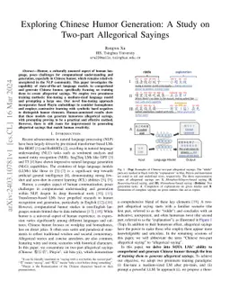 Exploring Chinese Humor Generation: A Study on Two-Part Allegorical
  Sayings