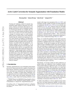 Active Label Correction for Semantic Segmentation with Foundation Models