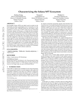 Characterizing the Solana NFT Ecosystem