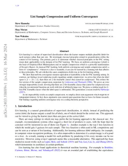 List Sample Compression and Uniform Convergence