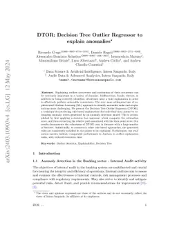 DTOR: Decision Tree Outlier Regressor to explain anomalies