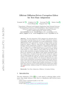 Efficient Diffusion-Driven Corruption Editor for Test-Time Adaptation