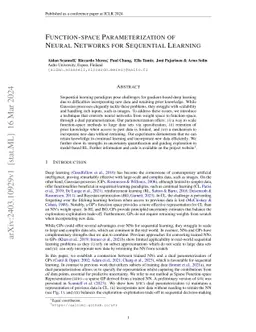 Function-space Parameterization of Neural Networks for Sequential
  Learning