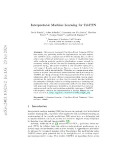 Interpretable Machine Learning for TabPFN