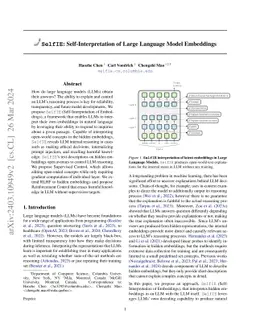 SelfIE: Self-Interpretation of Large Language Model Embeddings