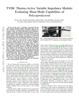 TVIM: Thermo-Active Variable Impedance Module: Evaluating Shear-Mode
  Capabilities of Polycaprolactone