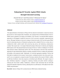 Enhancing IoT Security Against DDoS Attacks through Federated Learning