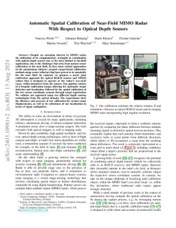 Automatic Spatial Calibration of Near-Field MIMO Radar With Respect to
  Optical Sensors