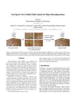 Fast Sparse View Guided NeRF Update for Object Reconfigurations