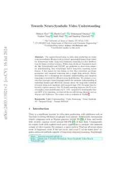 Towards Neuro-Symbolic Video Understanding