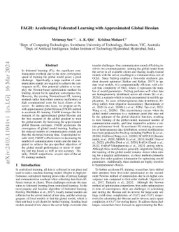 FAGH: Accelerating Federated Learning with Approximated Global Hessian