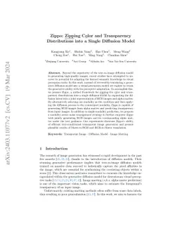 Zippo: Zipping Color and Transparency Distributions into a Single
  Diffusion Model